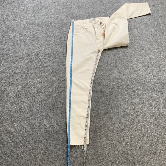 Lucky Brand Jeans Womens 8 White Denim Bridgette Crop High Rise Cut Off Hem - Picture 6 of 13